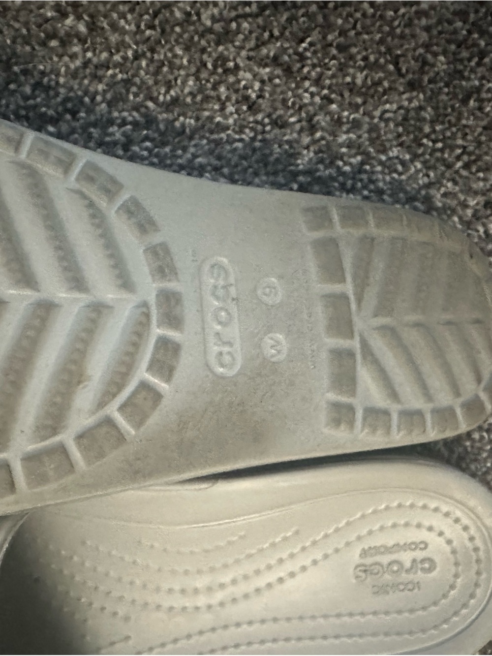 CROCS Metallic Silver Slide Sandals - Picture 3 of 3